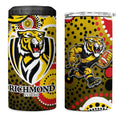 Richmond Tigers 4 in 1 Can Cooler Tumbler Aboriginal Dot Pattern - Football Mascot Heritage Pride
