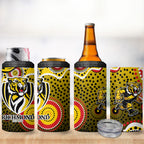 Richmond Tigers 4 in 1 Can Cooler Tumbler Aboriginal Dot Pattern - Football Mascot Heritage Pride