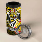Richmond Tigers 4 in 1 Can Cooler Tumbler Aboriginal Dot Pattern - Football Mascot Heritage Pride