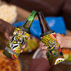 Richmond Tigers 4 in 1 Can Cooler Tumbler Aboriginal Dot Pattern - Football Mascot Heritage Pride