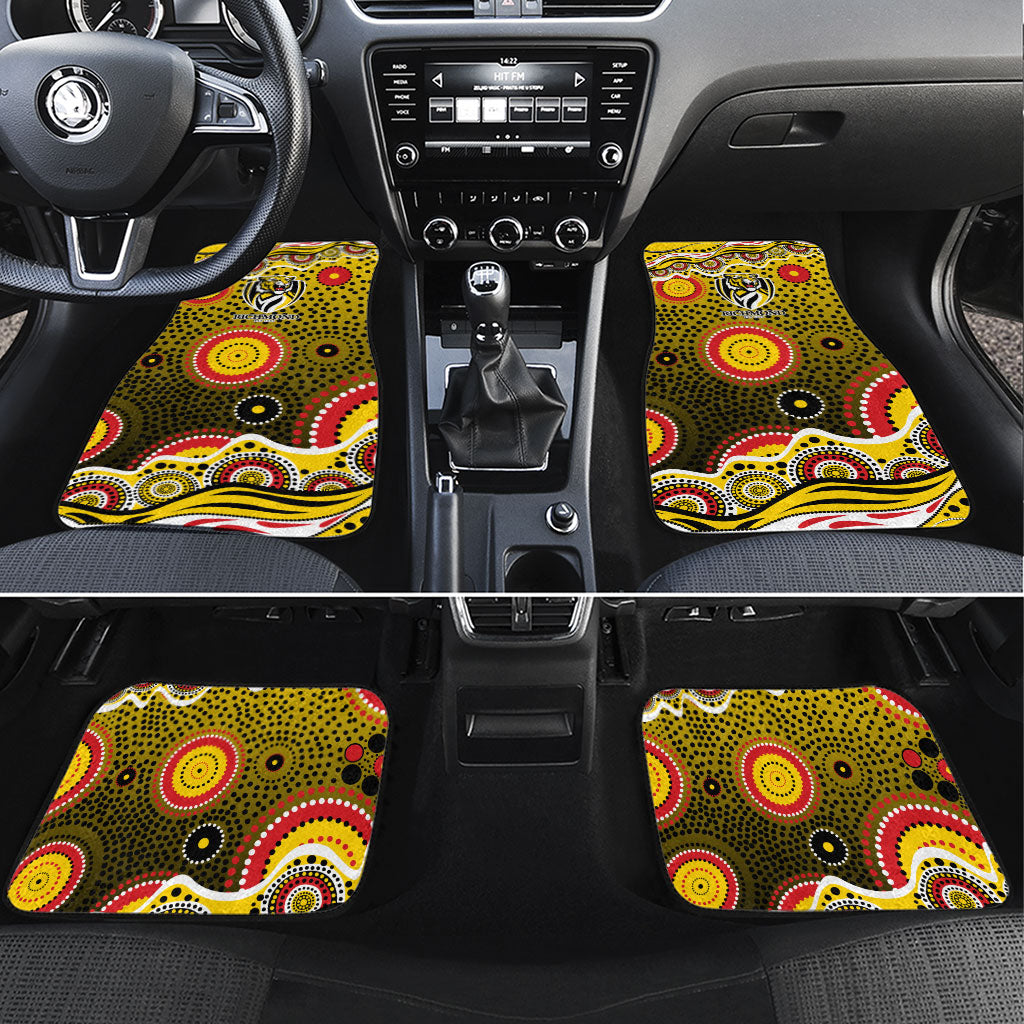 Richmond Tigers Car Mats Aboriginal Dot Pattern - Football Mascot Heritage Pride