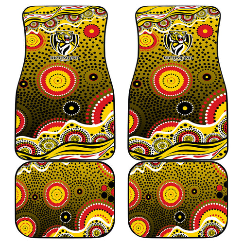 Richmond Tigers Car Mats Aboriginal Dot Pattern - Football Mascot Heritage Pride