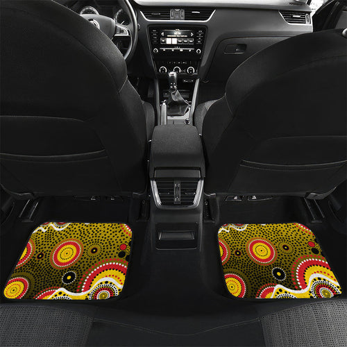 Richmond Tigers Car Mats Aboriginal Dot Pattern - Football Mascot Heritage Pride