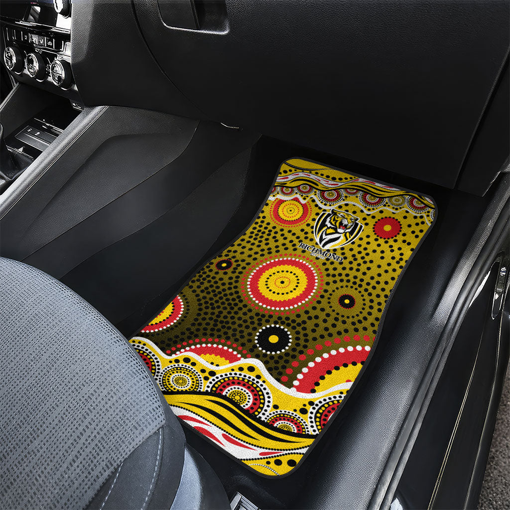Richmond Tigers Car Mats Aboriginal Dot Pattern - Football Mascot Heritage Pride