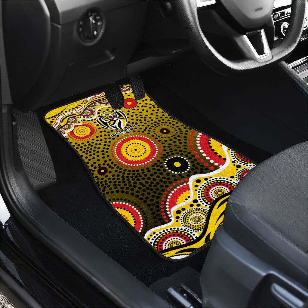 Richmond Tigers Car Mats Aboriginal Dot Pattern - Football Mascot Heritage Pride
