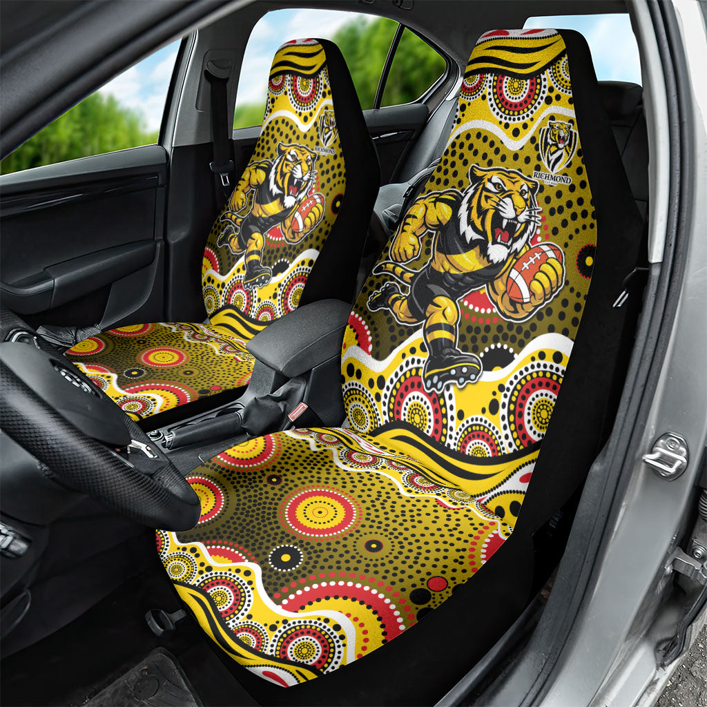 Richmond Tigers Car Seat Cover Aboriginal Dot Pattern - Football Mascot Heritage Pride