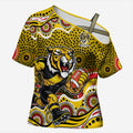 Richmond Tigers Cross Shoulder Shirt Aboriginal Dot Pattern - Football Mascot Heritage Pride