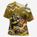 Richmond Tigers Cross Shoulder Shirt Aboriginal Dot Pattern - Football Mascot Heritage Pride