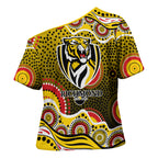 Richmond Tigers Cross Shoulder Shirt Aboriginal Dot Pattern - Football Mascot Heritage Pride