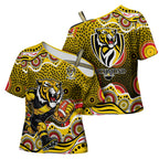 Richmond Tigers Cross Shoulder Shirt Aboriginal Dot Pattern - Football Mascot Heritage Pride