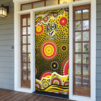 Richmond Tigers Door Cover Aboriginal Dot Pattern - Football Mascot Heritage Pride