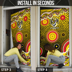 Richmond Tigers Door Cover Aboriginal Dot Pattern - Football Mascot Heritage Pride