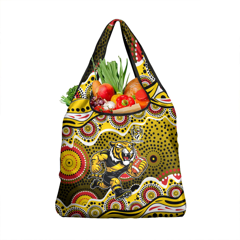 Richmond Tigers Grocery Bag Aboriginal Dot Pattern - Football Mascot Heritage Pride