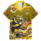 Richmond Tigers Hawaiian Shirt Aboriginal Dot Pattern - Football Mascot Heritage Pride