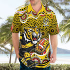 Richmond Tigers Hawaiian Shirt Aboriginal Dot Pattern - Football Mascot Heritage Pride