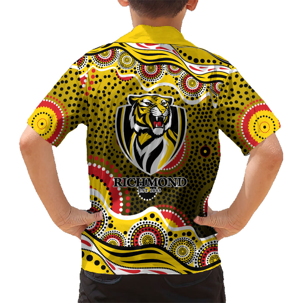 Richmond Tigers Hawaiian Shirt Aboriginal Dot Pattern - Football Mascot Heritage Pride