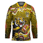 Richmond Tigers Hockey Jersey Aboriginal Dot Pattern - Football Mascot Heritage Pride