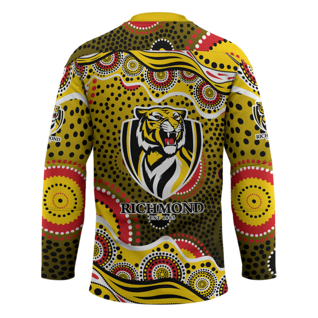 Richmond Tigers Hockey Jersey Aboriginal Dot Pattern - Football Mascot Heritage Pride