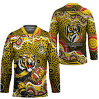Richmond Tigers Hockey Jersey Aboriginal Dot Pattern - Football Mascot Heritage Pride
