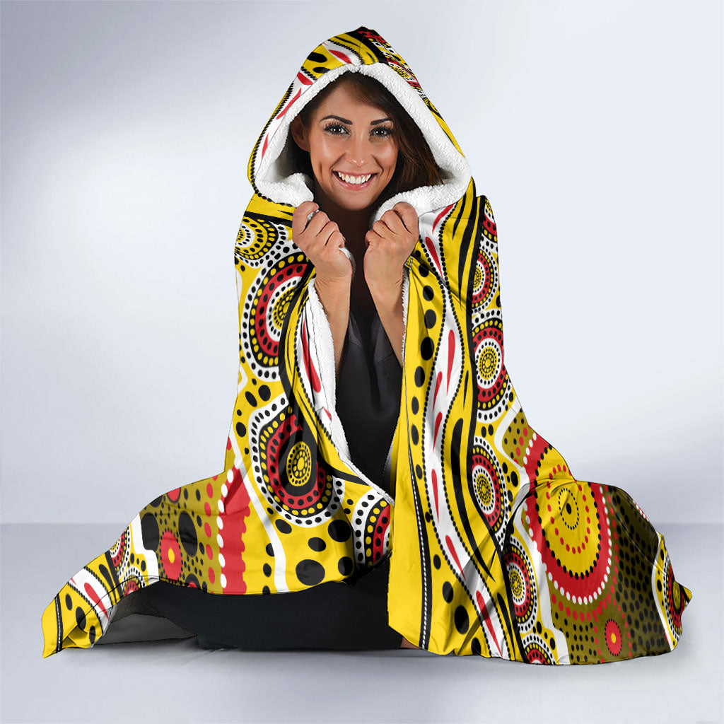 Richmond Tigers Hooded Blanket Aboriginal Dot Pattern - Football Mascot Heritage Pride