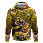 Richmond Tigers Hoodie Aboriginal Dot Pattern - Football Mascot Heritage Pride