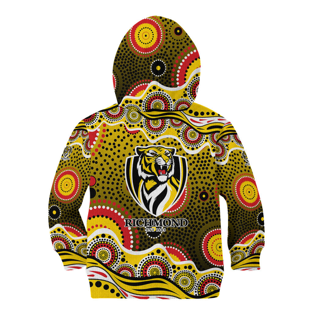 Richmond Tigers Kid Hoodie Aboriginal Dot Pattern - Football Mascot Heritage Pride
