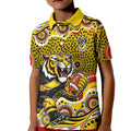 Richmond Tigers Kid Polo Shirt Aboriginal Dot Pattern - Football Mascot Heritage Pride