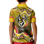 Richmond Tigers Kid Polo Shirt Aboriginal Dot Pattern - Football Mascot Heritage Pride