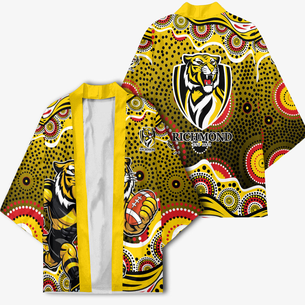 Richmond Tigers Kimono Aboriginal Dot Pattern - Football Mascot Heritage Pride