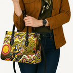 Richmond Tigers Leather Bag Aboriginal Dot Pattern - Football Mascot Heritage Pride