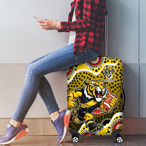 Richmond Tigers Luggage Cover Aboriginal Dot Pattern - Football Mascot Heritage Pride