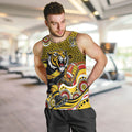 Richmond Tigers Men Tank Top Aboriginal Dot Pattern - Football Mascot Heritage Pride