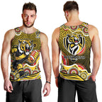 Richmond Tigers Men Tank Top Aboriginal Dot Pattern - Football Mascot Heritage Pride