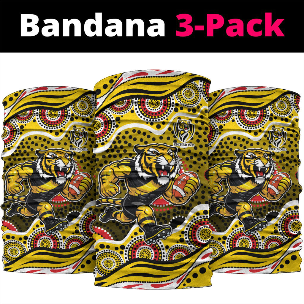 Richmond Tigers Neck Gaiter Aboriginal Dot Pattern - Football Mascot Heritage Pride