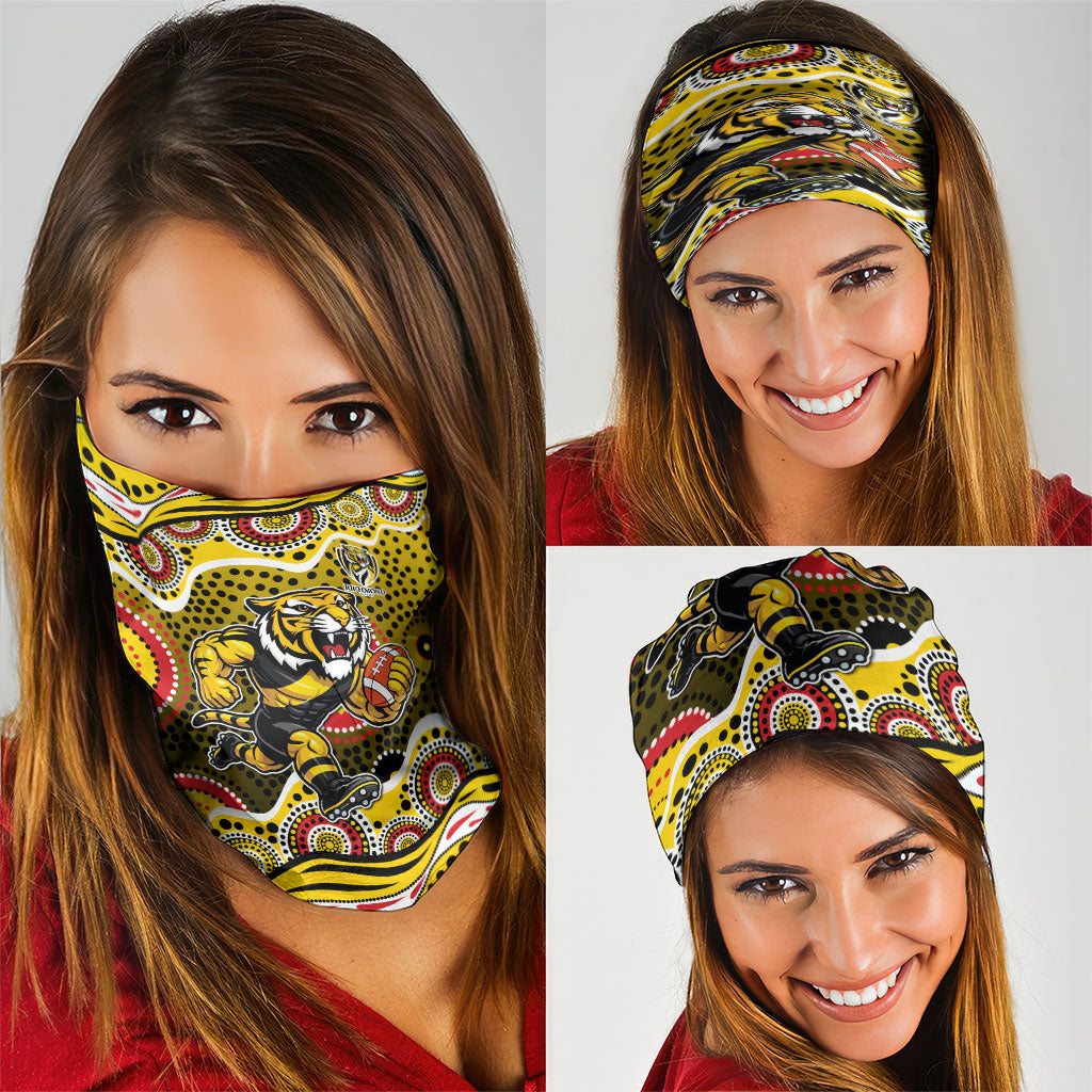 Richmond Tigers Neck Gaiter Aboriginal Dot Pattern - Football Mascot Heritage Pride