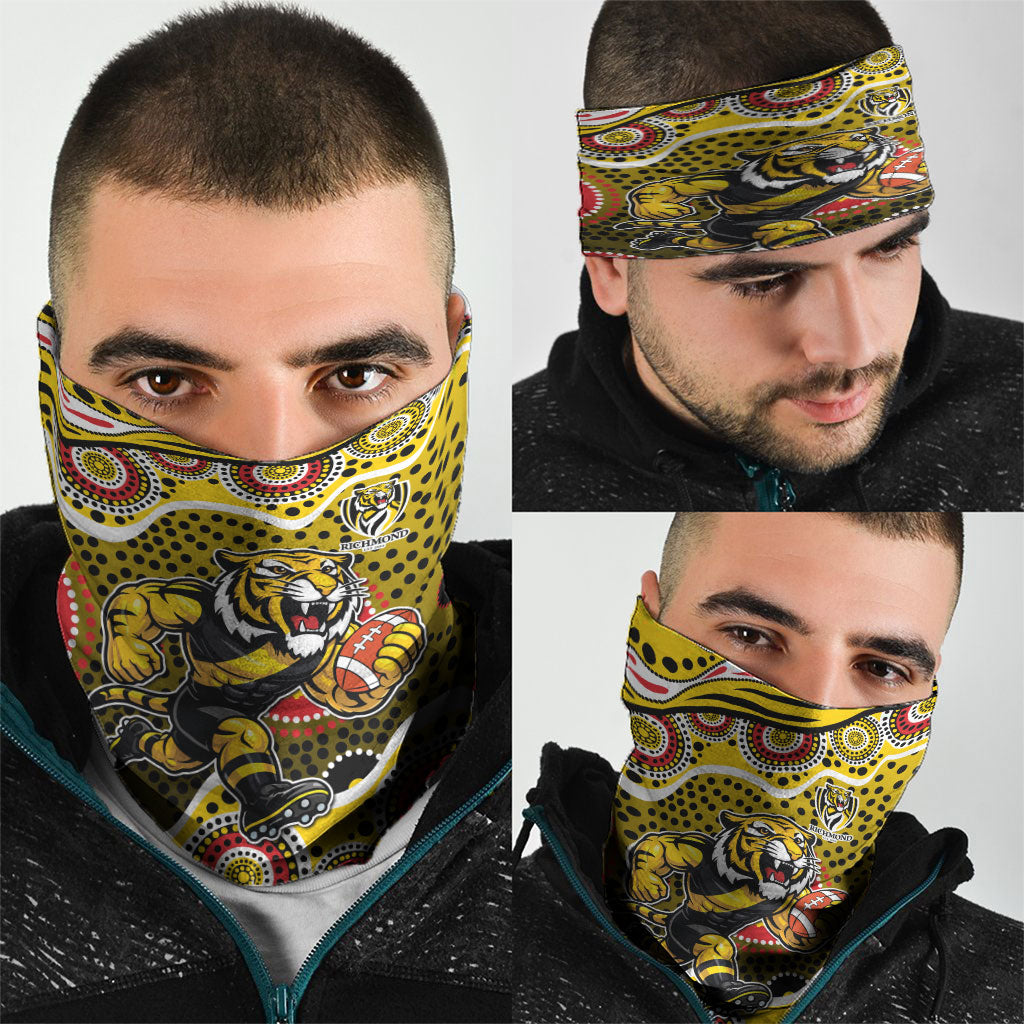 Richmond Tigers Neck Gaiter Aboriginal Dot Pattern - Football Mascot Heritage Pride