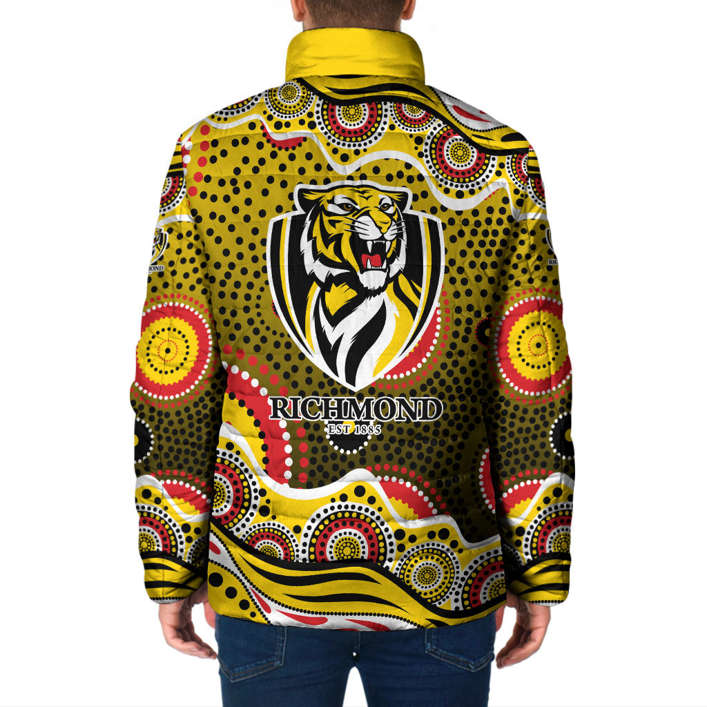 Richmond Tigers Padded Jacket Aboriginal Dot Pattern - Football Mascot Heritage Pride