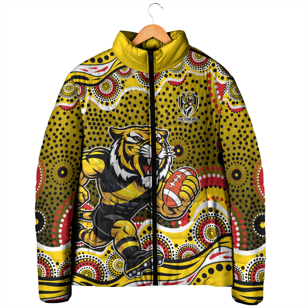 Richmond Tigers Padded Jacket Aboriginal Dot Pattern - Football Mascot Heritage Pride