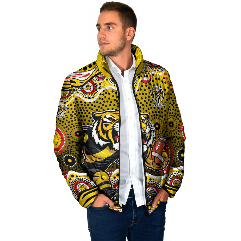 Richmond Tigers Padded Jacket Aboriginal Dot Pattern - Football Mascot Heritage Pride
