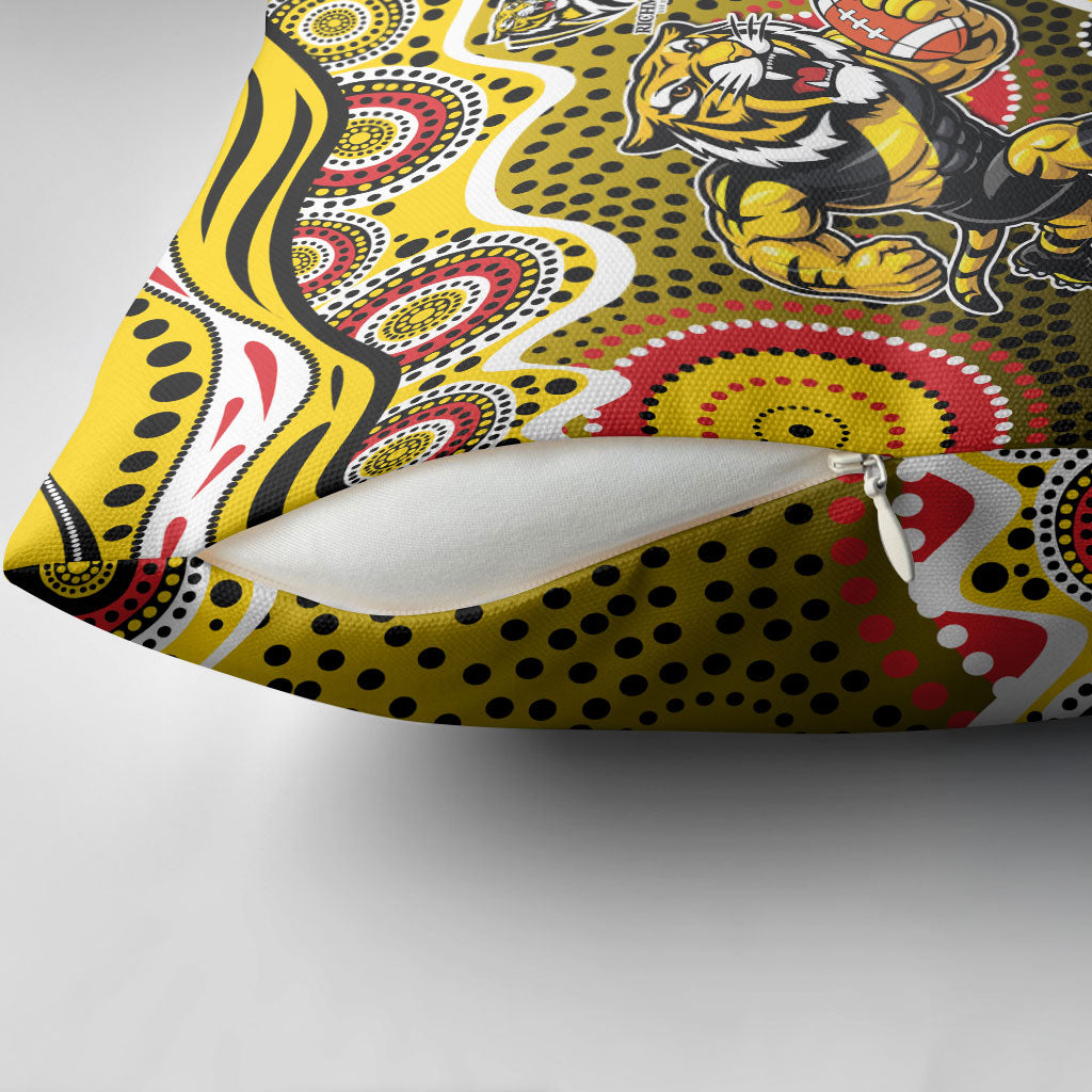 Richmond Tigers Pillow Cover Aboriginal Dot Pattern - Football Mascot Heritage Pride
