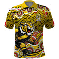 Richmond Tigers Polo Shirt Aboriginal Dot Pattern - Football Mascot Heritage Pride