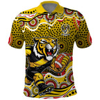 Richmond Tigers Polo Shirt Aboriginal Dot Pattern - Football Mascot Heritage Pride