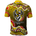 Richmond Tigers Polo Shirt Aboriginal Dot Pattern - Football Mascot Heritage Pride