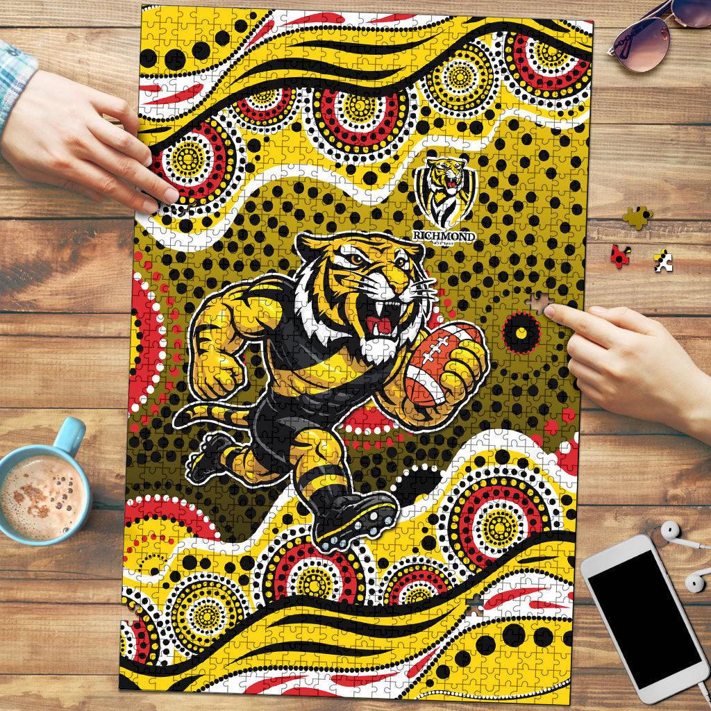 Richmond Tigers Puzzle Aboriginal Dot Pattern - Football Mascot Heritage Pride