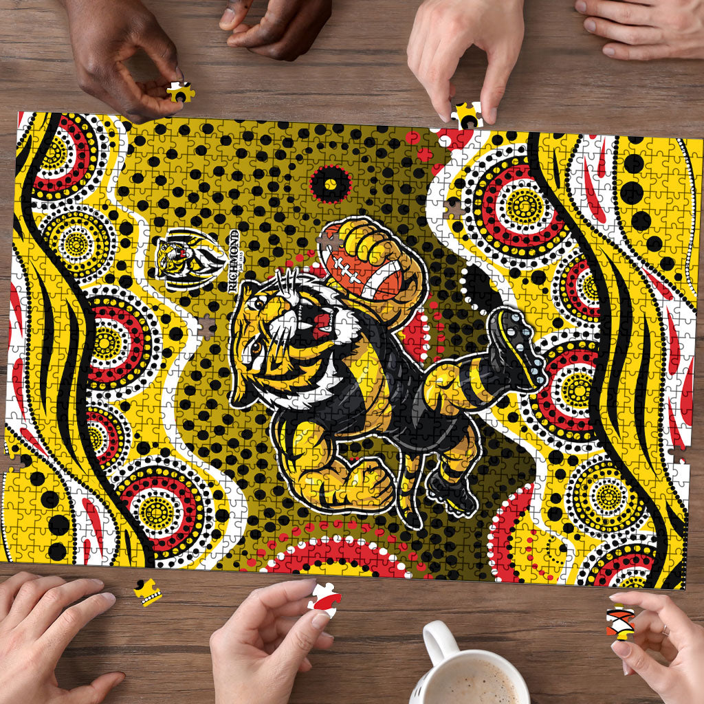 Richmond Tigers Puzzle Aboriginal Dot Pattern - Football Mascot Heritage Pride