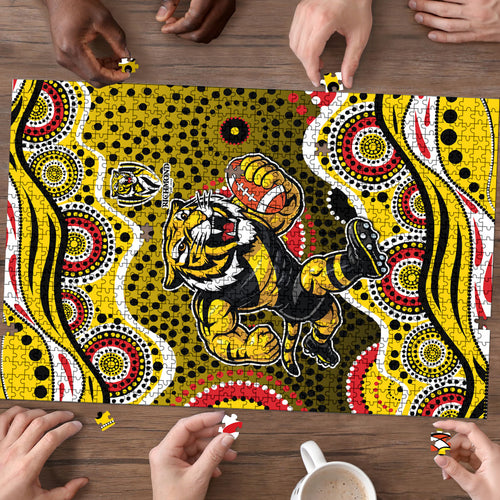 Richmond Tigers Puzzle Aboriginal Dot Pattern - Football Mascot Heritage Pride