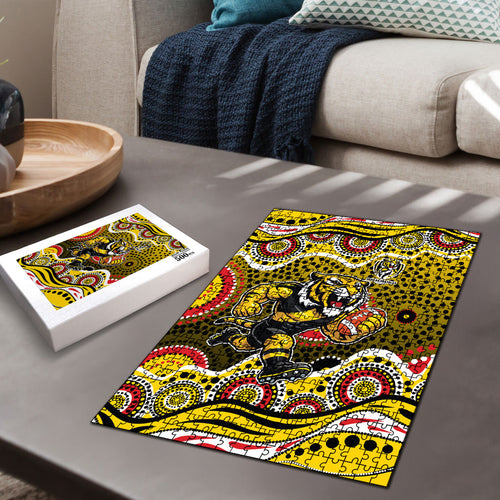 Richmond Tigers Puzzle Aboriginal Dot Pattern - Football Mascot Heritage Pride