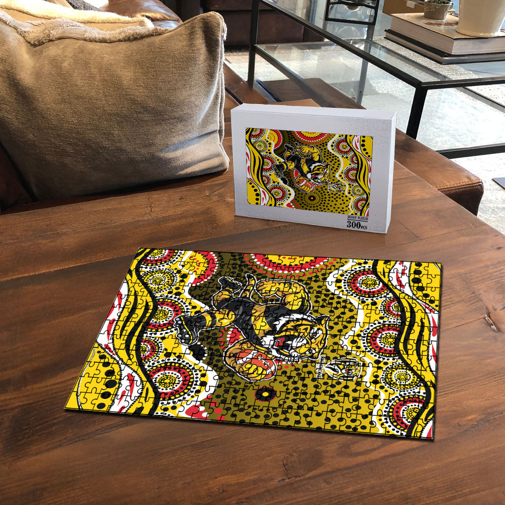 Richmond Tigers Puzzle Aboriginal Dot Pattern - Football Mascot Heritage Pride