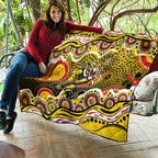 Richmond Tigers Quilt Aboriginal Dot Pattern - Football Mascot Heritage Pride