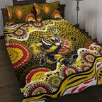 Richmond Tigers Quilt Bed Set Aboriginal Dot Pattern - Football Mascot Heritage Pride
